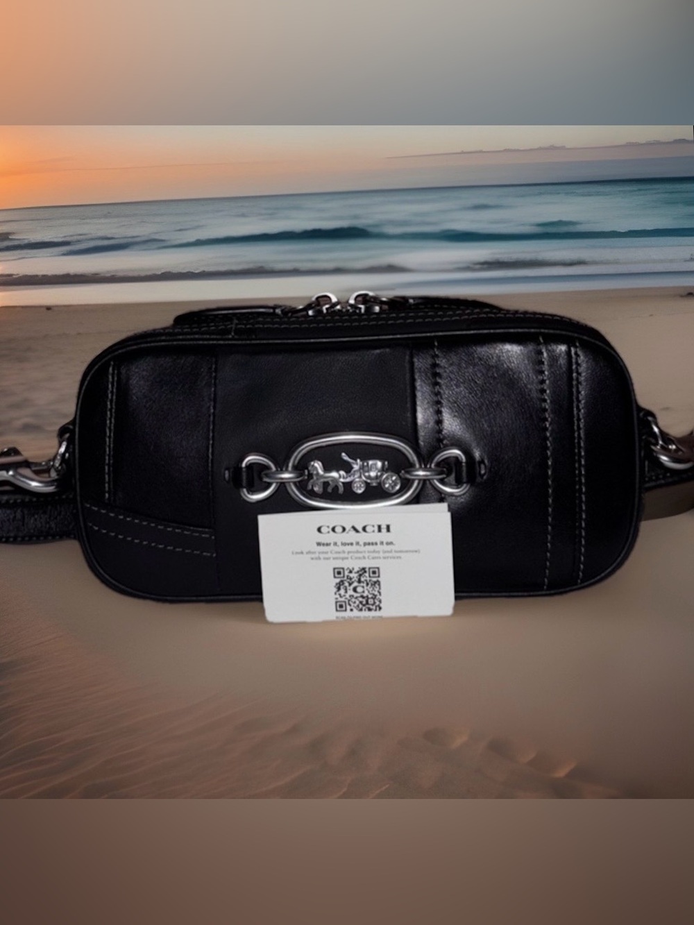 Coach Restored Harley Patchwork Black Shoulder Bag Care card EC MSRP 610 - Picture 4 of 15